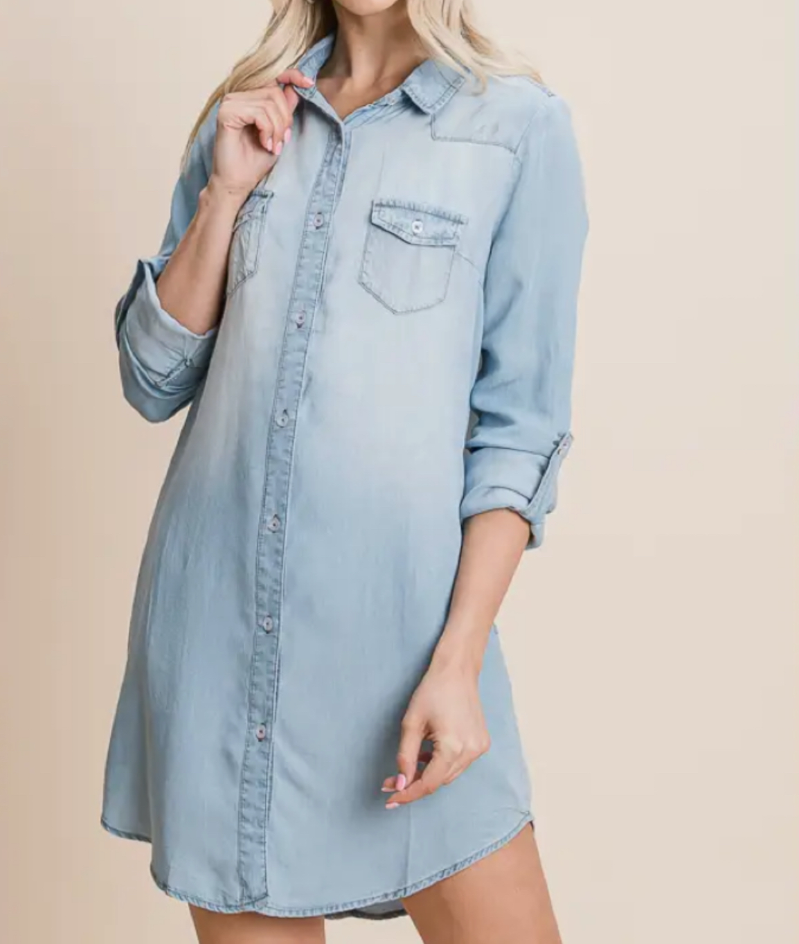 Denim Button Up Dress