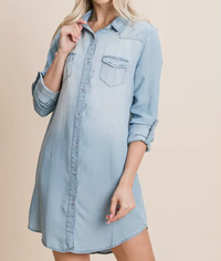 Denim Button Up Dress