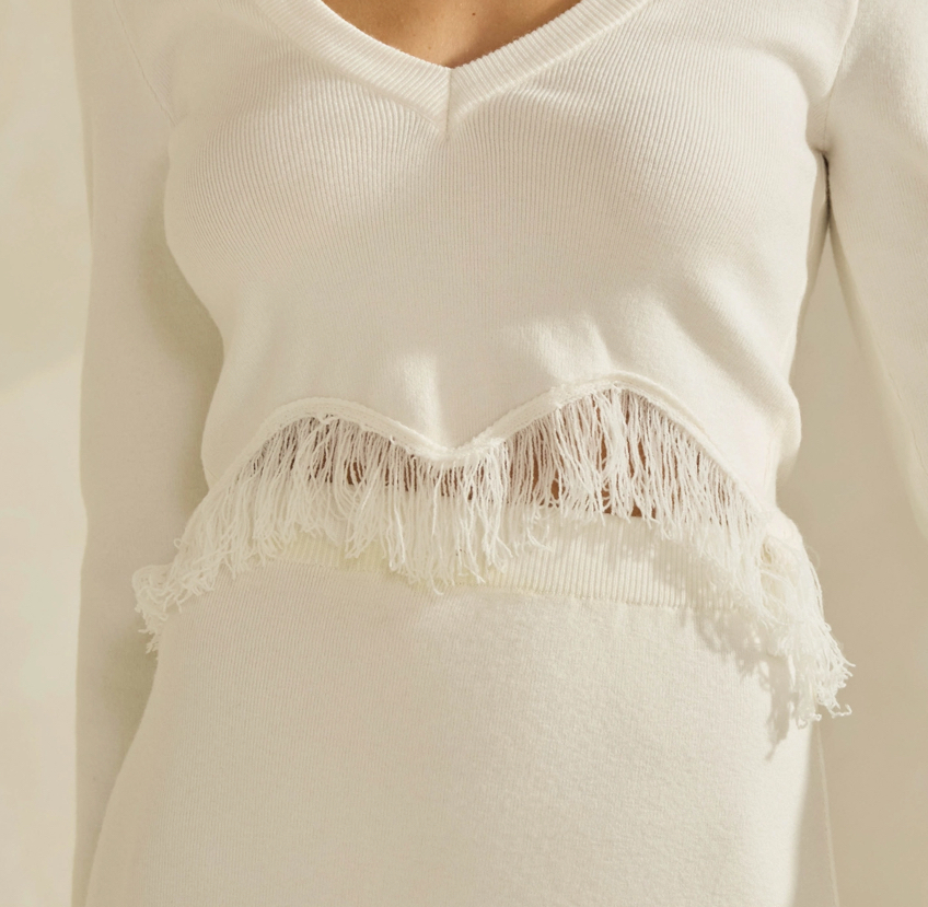 Wavey Tassel Sweater Top