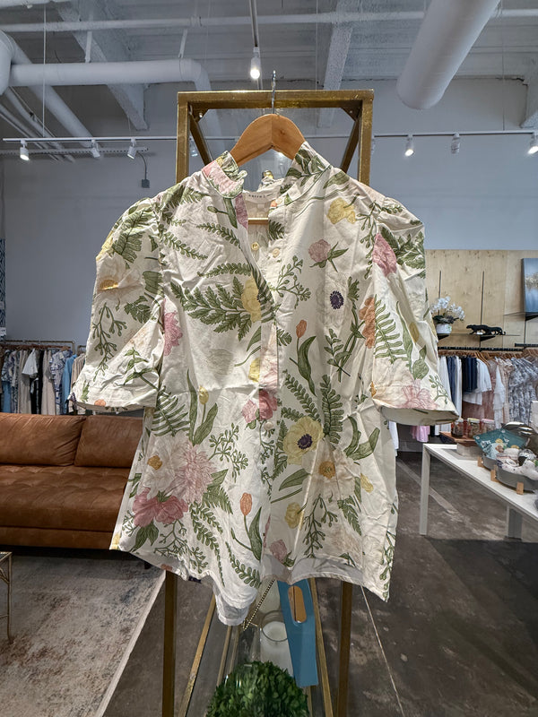 Entro Cream Floral Blouse