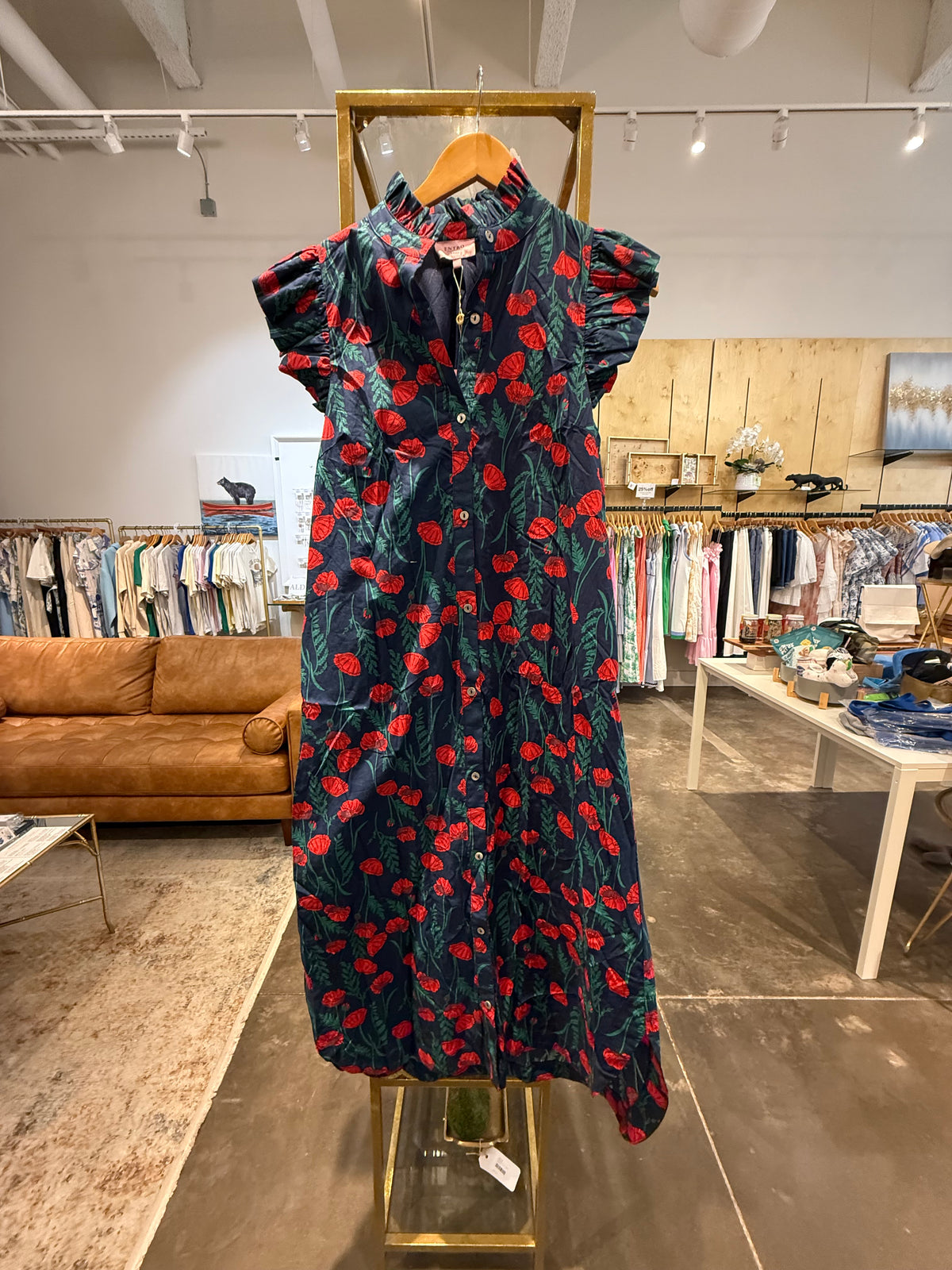 Entro Navy Floral Maxi Dress