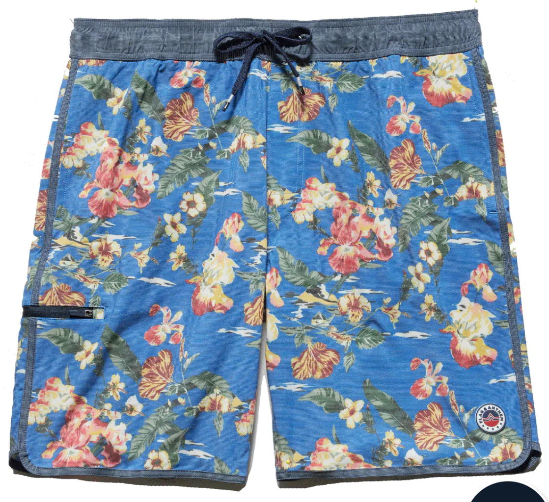 Flag and Anthem Broxton Hawaiian Print Swim Short 8 Inch