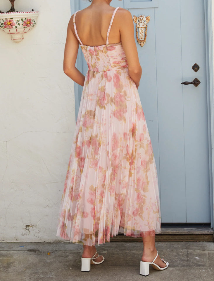 Lucy Paris Pleated Flower Dress