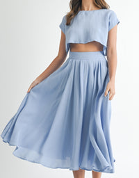 Crop Top and Midi Skirt Set