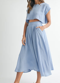 Crop Top and Midi Skirt Set