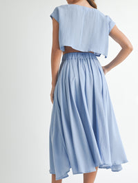 Crop Top and Midi Skirt Set