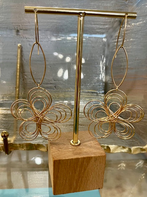 ALD Gold Filled Oval with Flower Drop