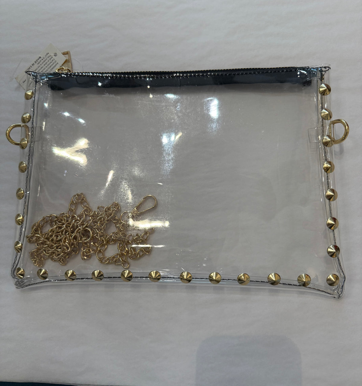 Clear Rectangle Studded Purse
