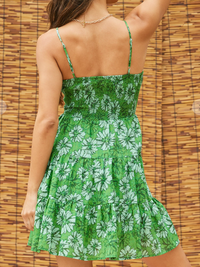 Illa Illa Printed Cut-Out Dress Green