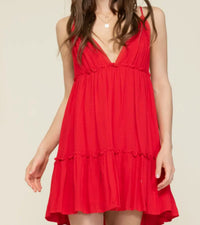 Deep V-Neck Mini Dress