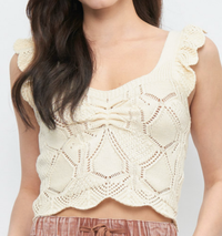 Scalloped Knit Crop Tank