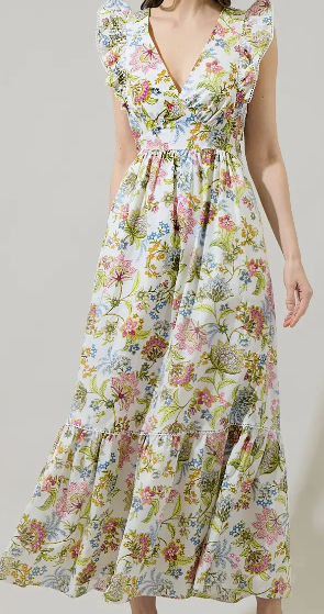 Pany Floral Ruffle Maxi Dress