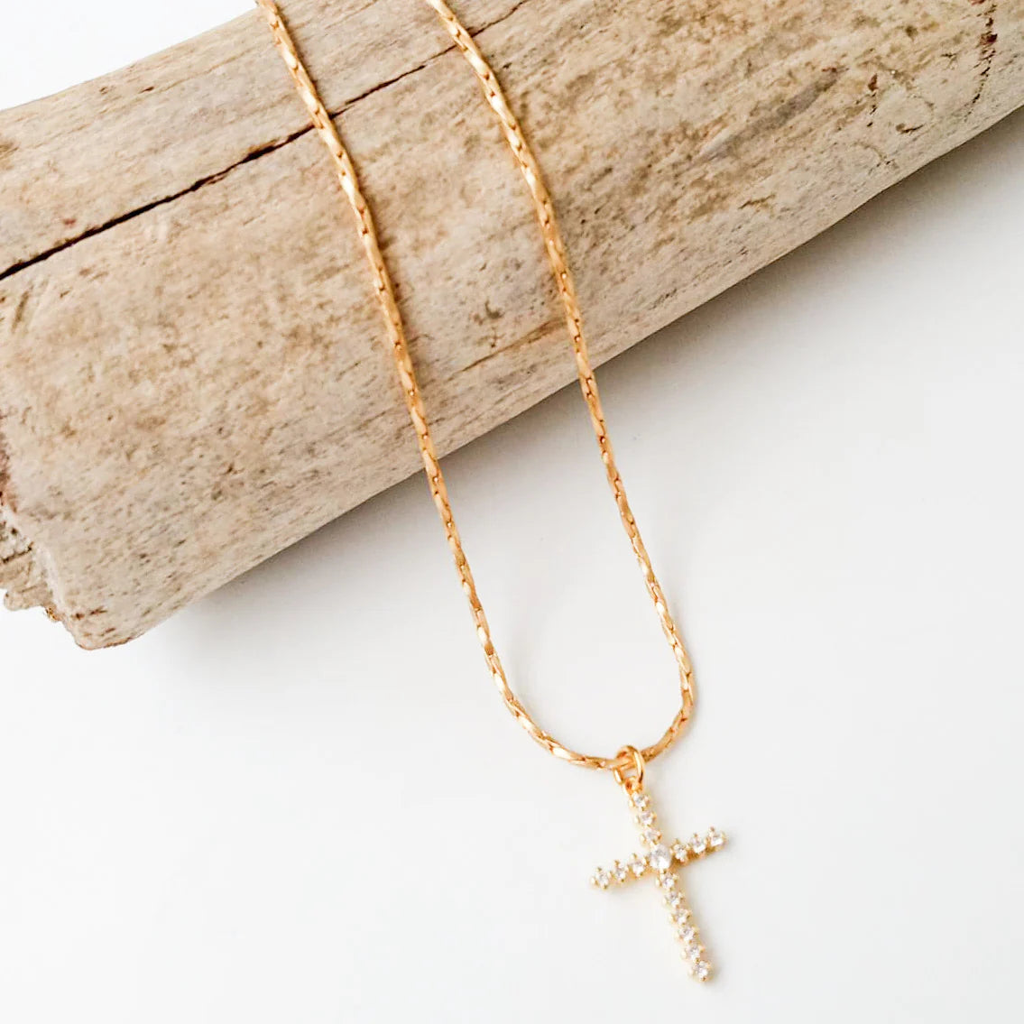 Virtue - Petite CZ Cross Necklace
