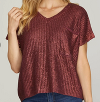 Burgundy Metallic Shirt
