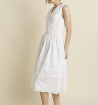 Aureum Sailor Collar Midi Dress - White
