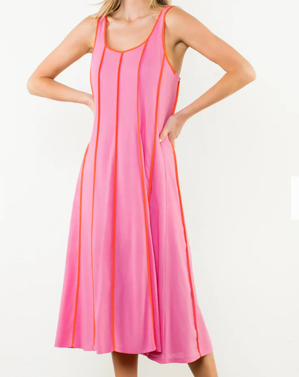 Sleeveless Striped Midi Dress