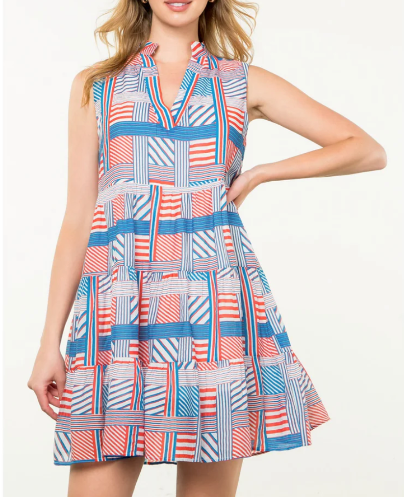 THML Sleeveless Striped Pattern Dress