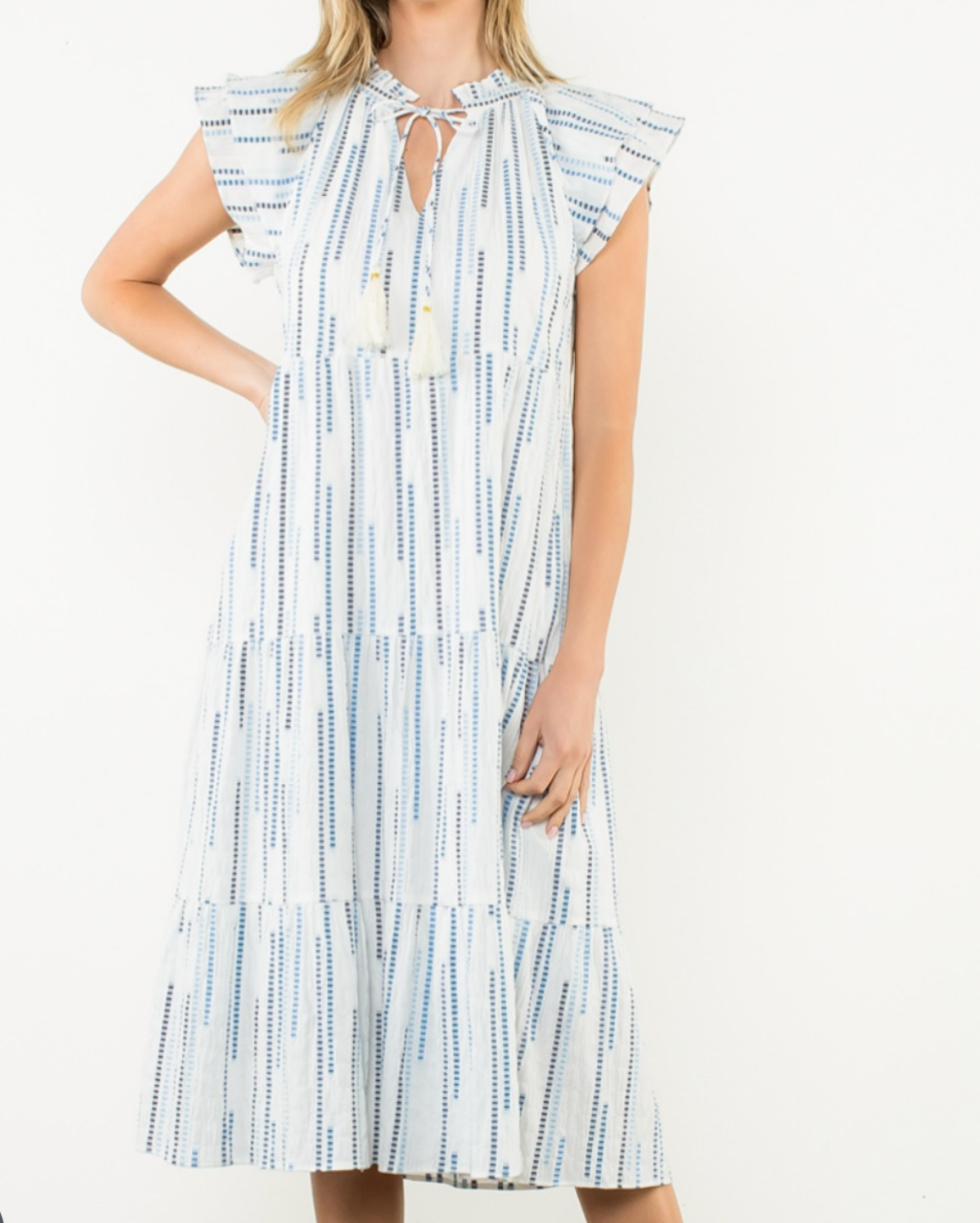 Tiered Embroidered Detail Dress