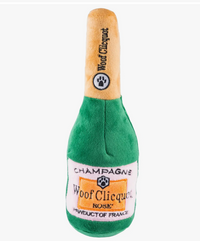 Woof Clicquot Rose' Champagne Bottle Squeaker Dog Toy Large