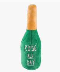 Woof Clicquot Rose' Champagne Bottle Squeaker Dog Toy Large