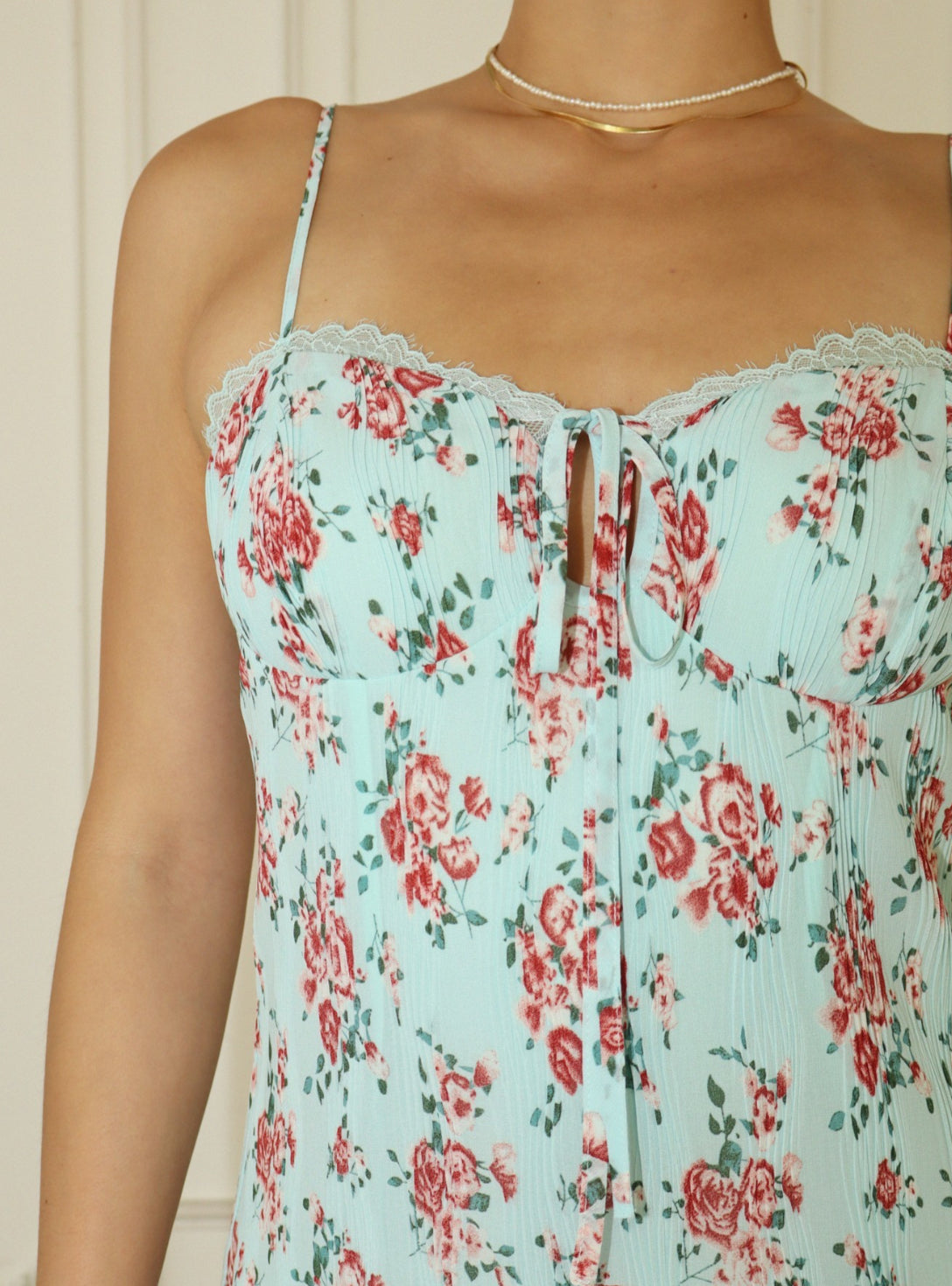 Bailey Rose Floral Print Dress in Light Blue