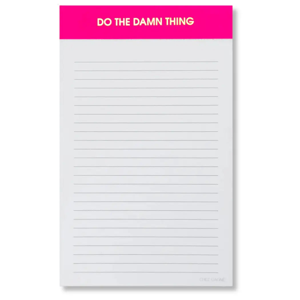 Do the Damn Thing Notepad - Lined Notepad - Perforated Sheets - Bright Pink