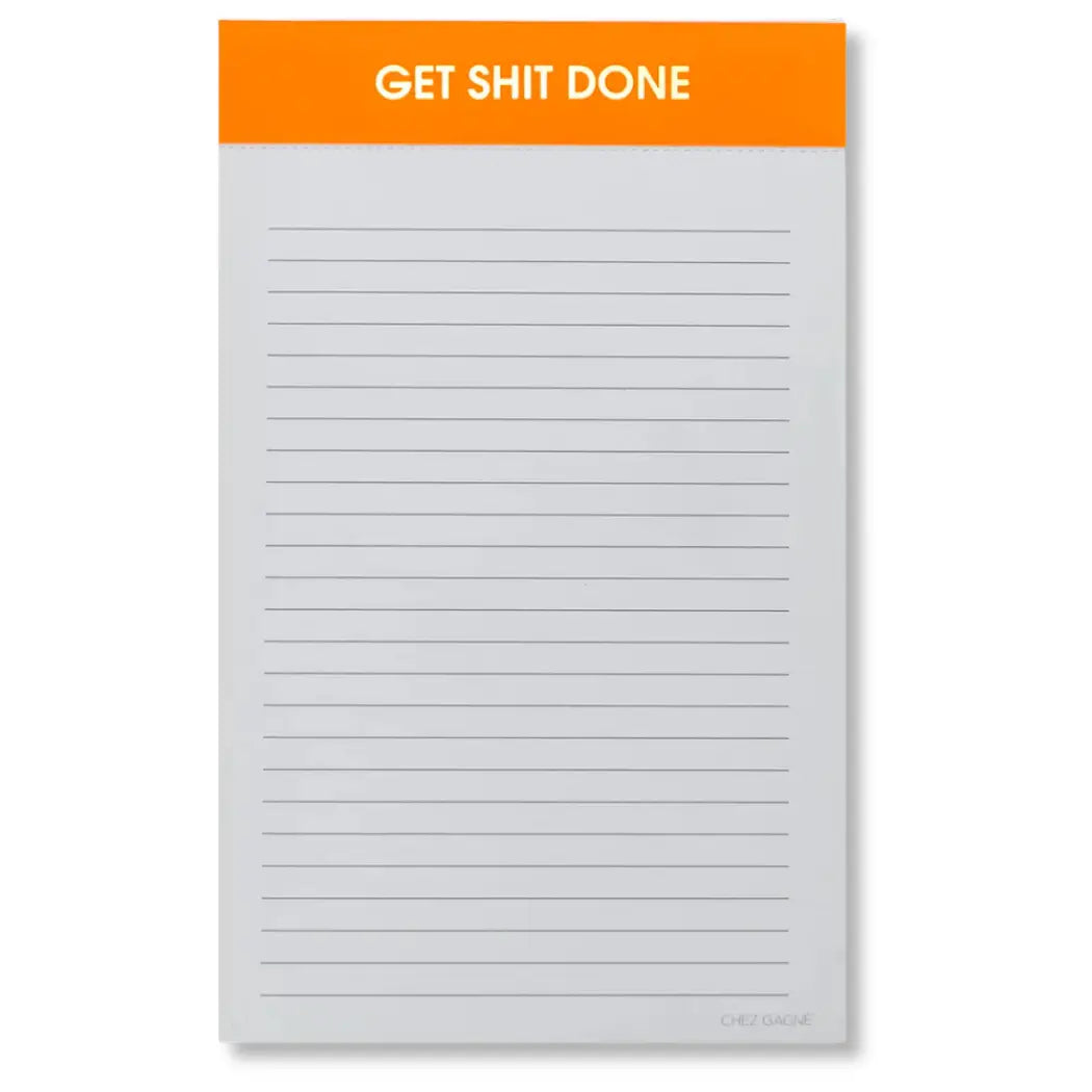 Get Shit Done Notepad - Lined Notepad - Perforated Sheets - Orange