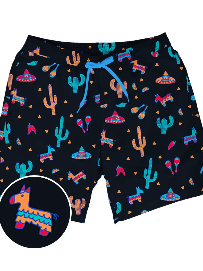 Midnight Fiesta Stretch Swim Trunks - Men's Bathing Suit