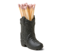 Paddywax Cowboy Boot Match Holder - Black