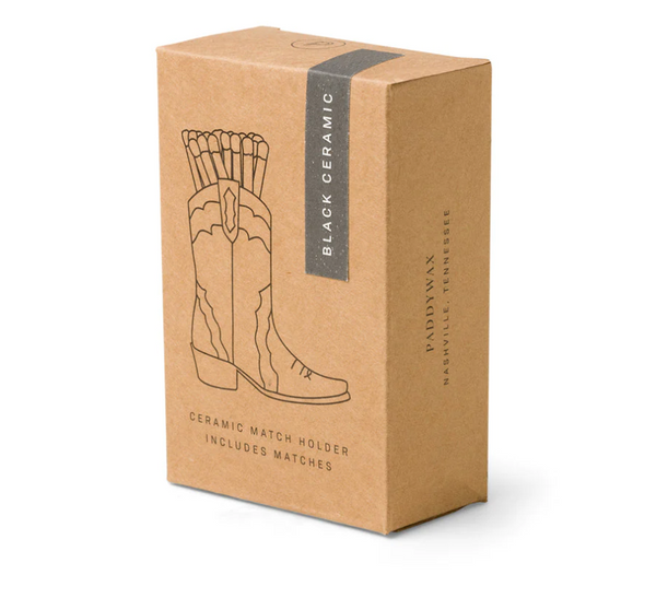 Paddywax Cowboy Boot Match Holder - Black