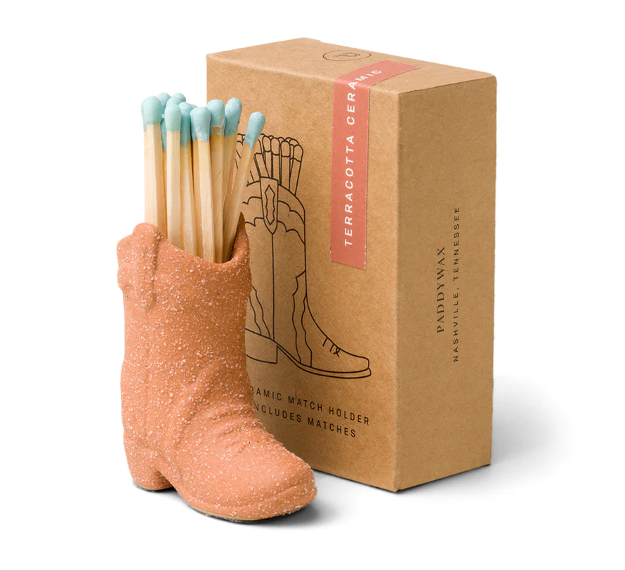 Paddywax Cowboy Boot Match Holder - Terracotta