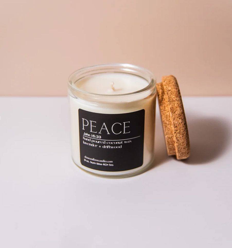Peace Candle + Lavender Driftwood Peace Candle