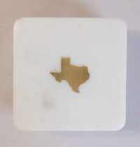 Texas Marble Coasters White/Brass