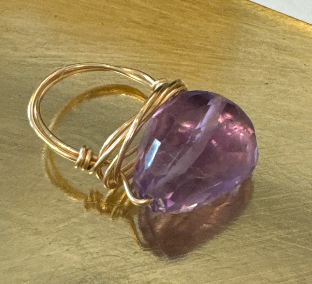 ALD Amethyst w gold filled ring