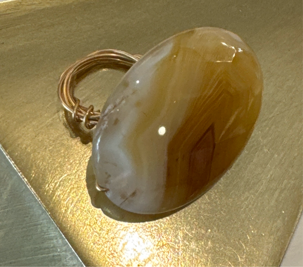 ALD Brazilian Agate and gf ring