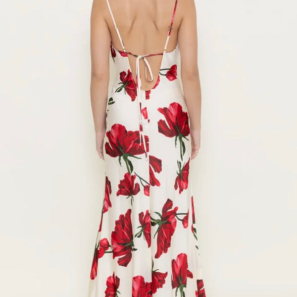 Floral Print SPG Strap Maxi Dress
