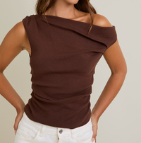 Asymmetrical Neck Sweater Top