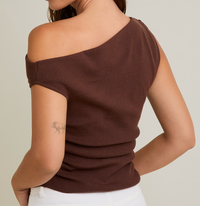 Asymmetrical Neck Sweater Top