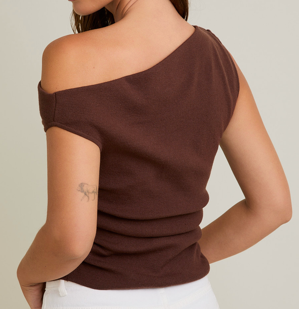 Asymmetrical Neck Sweater Top