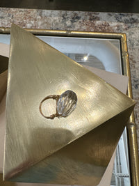 ALD faceted clear crystal w gold filled ring