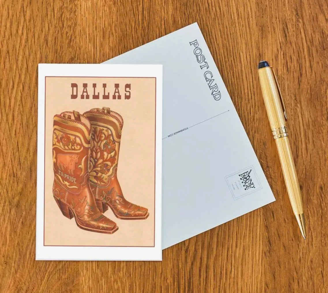 Cowboy Boots Dallas Postcard