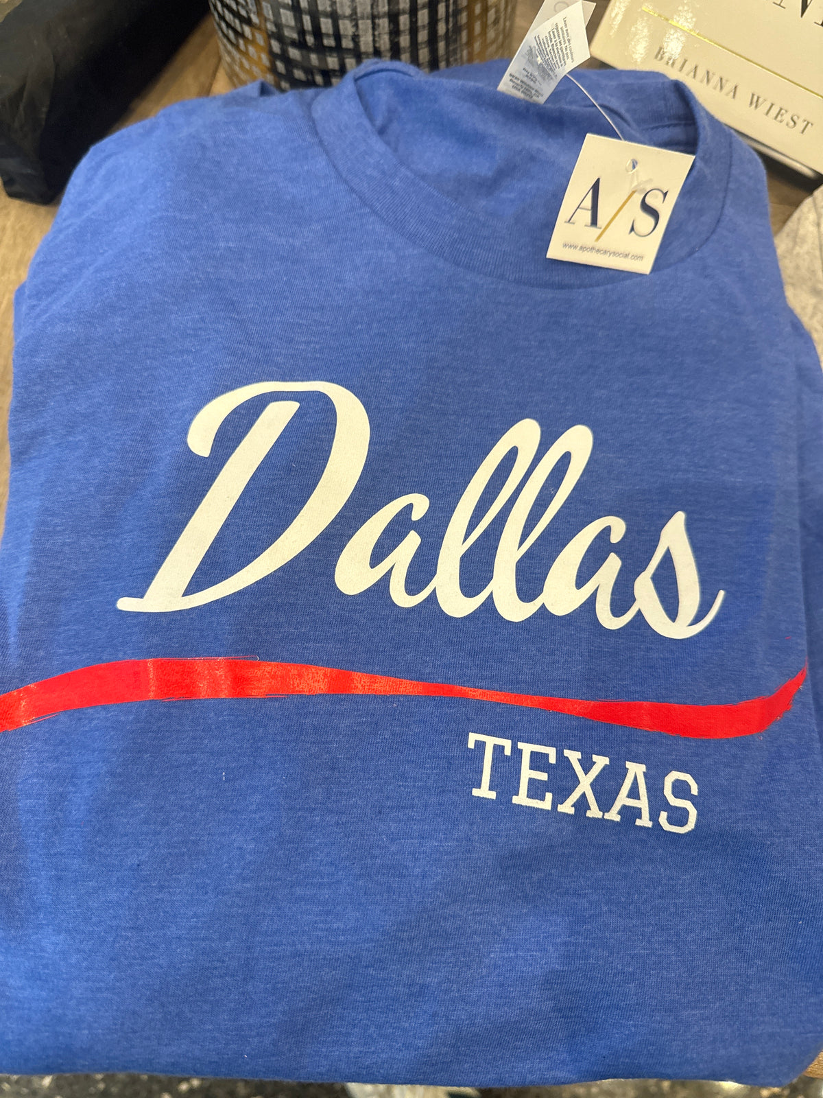 Dallas Short Sleeve Blue with Red