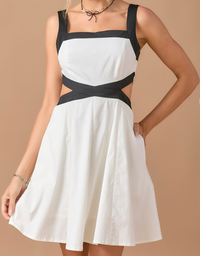 Contrast Trim Cutout Dress