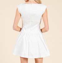 Drop Waist Cap Sleeve Mini Dress