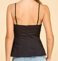 Ribbon Detail Cami Top Black