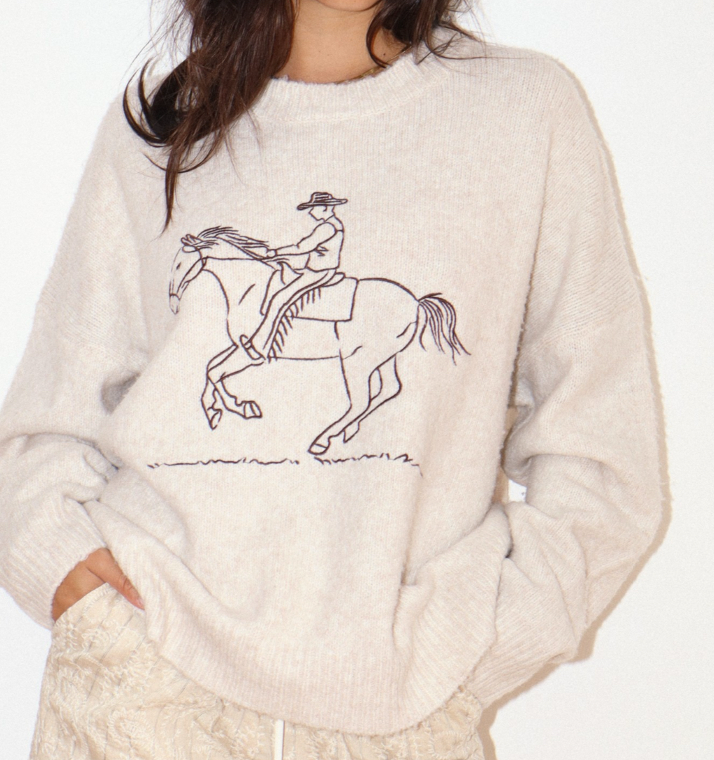 Bailey Rose Cowboy Stitch Sweater