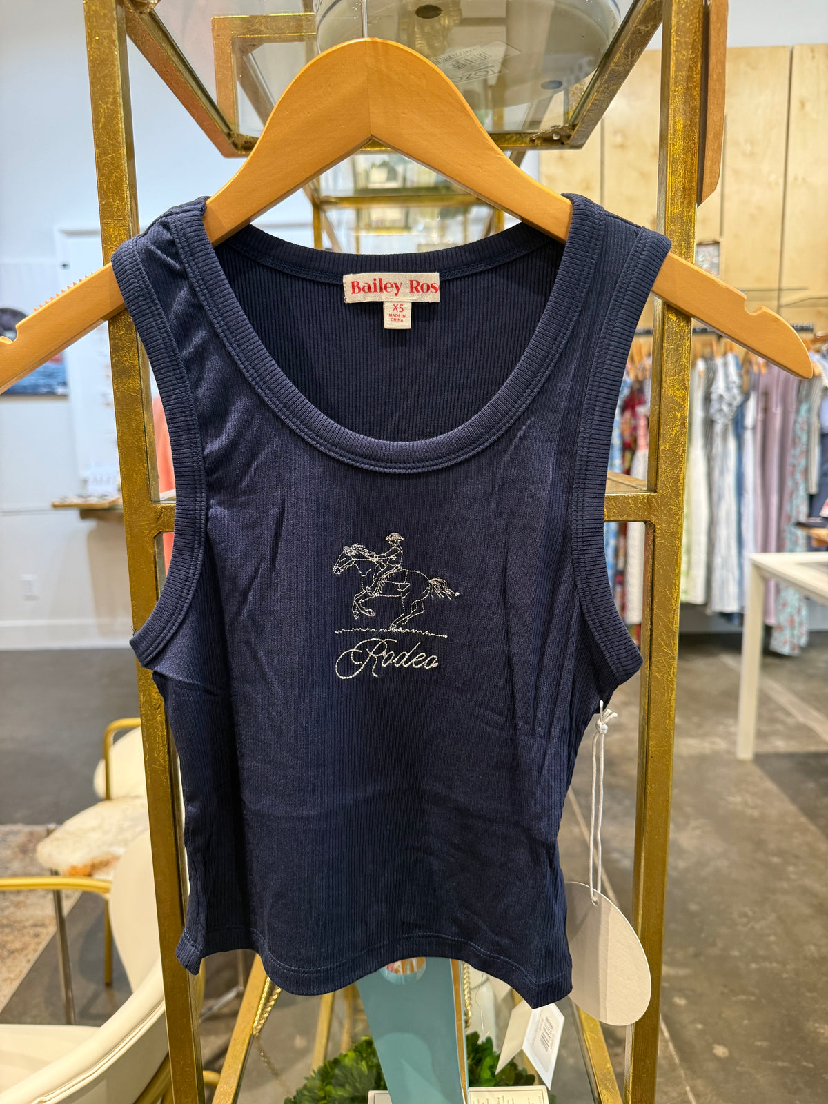 Bailey Rose Navy Rodeo Tank