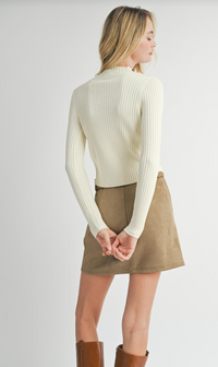 Sadie & Sage - Bakery Ribbed Knit Sweater Ivory