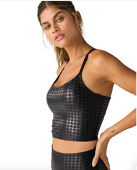 Beyond Yoga - Slim Racerback High Cropped Tank - Houndstooth