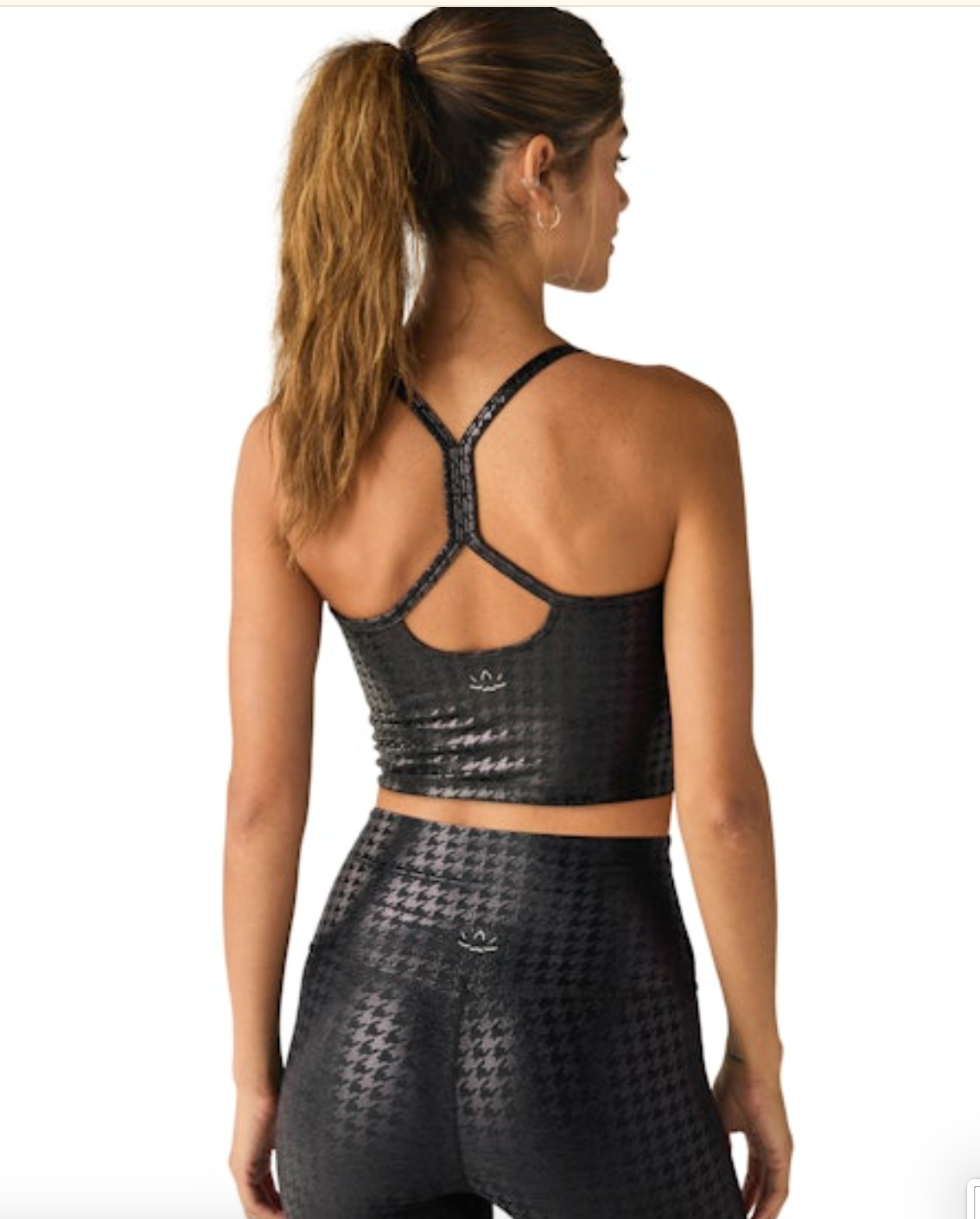 Beyond Yoga - Slim Racerback High Cropped Tank - Houndstooth